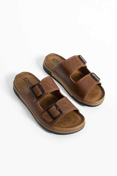 onexsports Men's Orthopedic Comfortable Sole Stitched Stylish Out Inside Tan Men's Comfortable Slippers