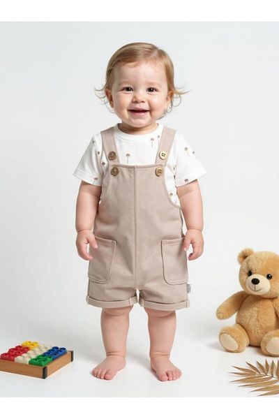 Kids Kingdom Cotton Palm Patterned Short Sleeve 2-Piece Baby Boy Set
