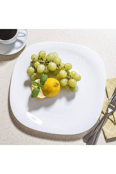 Houzi 6 Piece Dinner plate Opal ware Dishwasher Microwave safe 27cm
