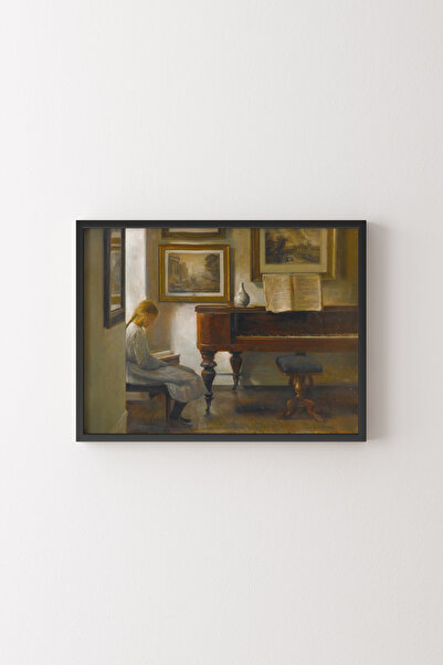 epiqart Girl in the Interior - Black Frame