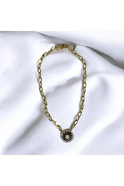 BUSEIN Flower Figured Steel Necklace