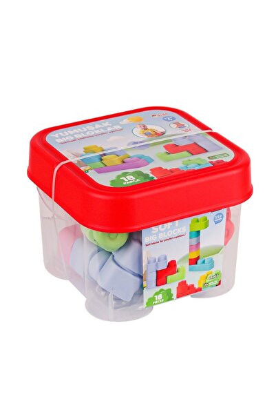 paraply 04007 Yumuşak Big Bloklar Kova 18 Parça -Dede Kız Çocuk Erkek Çocuk O...