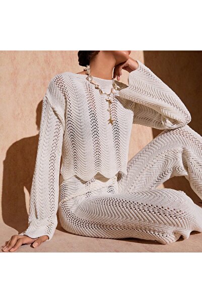 MARLİNG Costum de vară cu textura subțire de paie