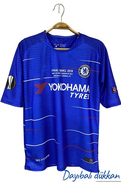 DAYIBALI DÜKKAN Dayibali Che Eden Hazard 2019/20 Blue Short Sleeve Europa League Final Jersey