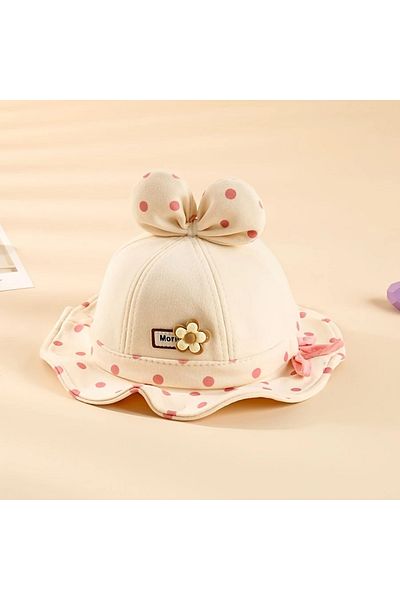 GlassySKY (3-12 Months) Breathable Bow Fisherman Model Hat Sun Protection Outdoor Summer Beach Vacation