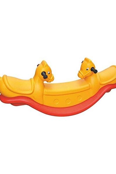 huitich MooMoo Seesaw Cow Shaped Plastic Seesaw for Lively Kids