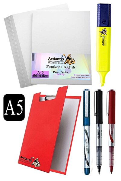 Artlantis قلم سيكرتاري A5 مع غطاء 3 ألوان A5 ورق تصوير أبيض 50 قطعة قلم تحديد...
