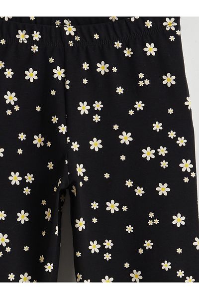 LC Waikiki Girl's Floral Tights with Elastic Waist