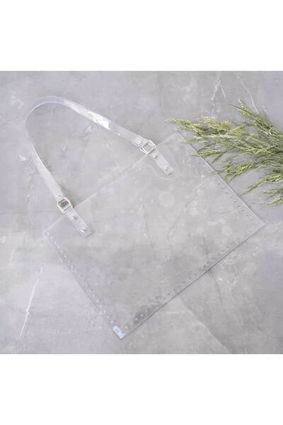 Ritzz طقم شنطة شاطئ شفافة - فضي