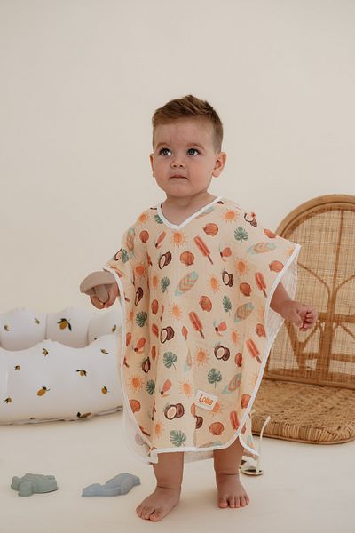Lollie Baby&Kids Baby Kids Muslin Poncho 1-4 Years 100% Cotton, Hawaii
