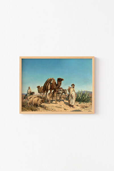 epiqart معسكر الصحراء - إطار خشبي منقوش