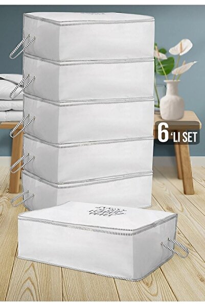 AboutThePerfect Çok Renkli 6'lı Set Baza Altı Hurç, Yastık, Yorgan Saklama, Ç...