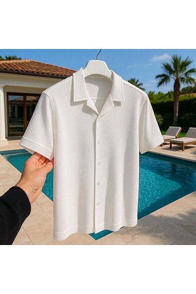 LC Waikiki Lc W Special Design 100% Cotton Premium Short Sleeve Button Men's Shirt