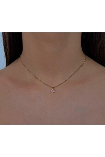 h&b design jewel Çelik Pembe Mini Kalp Choker