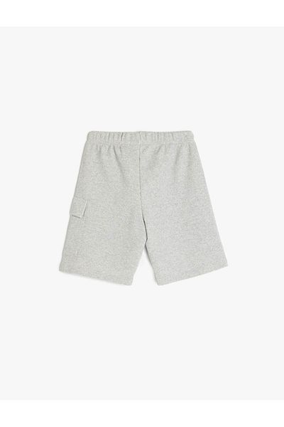 Koton Ribbed Basic Shorts with Elastic Waist, Flap Pocket Detail