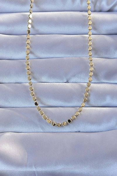 Clariss Brass Gold Color Pieced Crushed Necklace