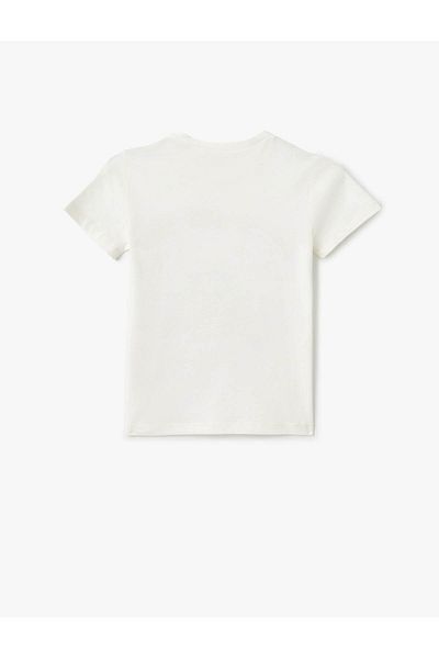 Koton Cotton Slogan Printed Crew Neck Short Sleeve T-Shirt