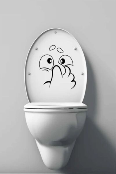 Genel Markalar Dekoratif Sevimli Koku | Klozet Kapağı Banyo Wc Sticker 24x21 cm
