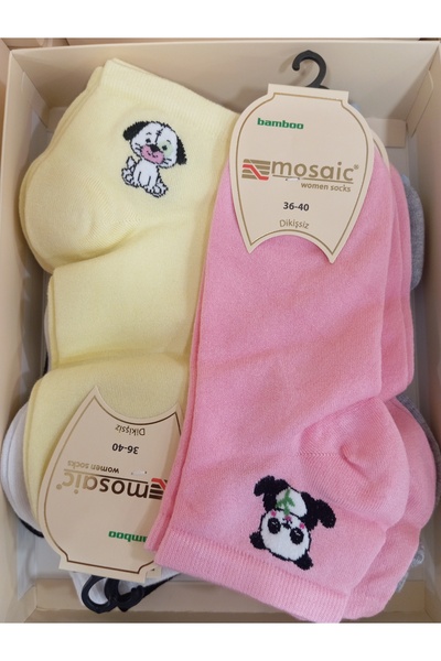 Mosaic 12' Li Bambu Ayıcıklı Patik Çorap