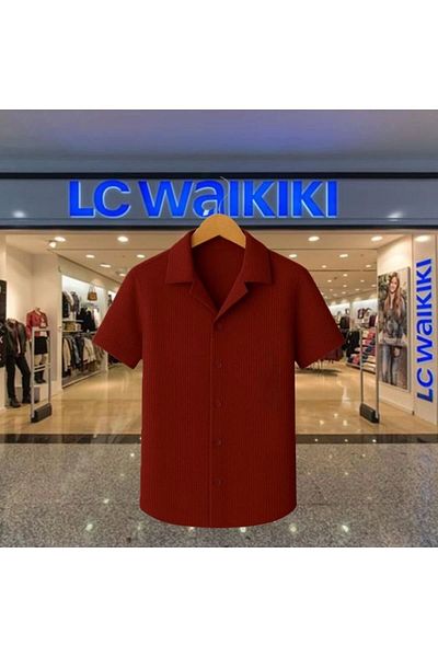 LC Waikiki Lc W 100% Cotton New Season Trend Short Sleeve Men's Button Premium Shirt