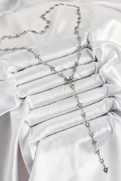 Clariss Brass Silver Color Starry Women's Y Necklace