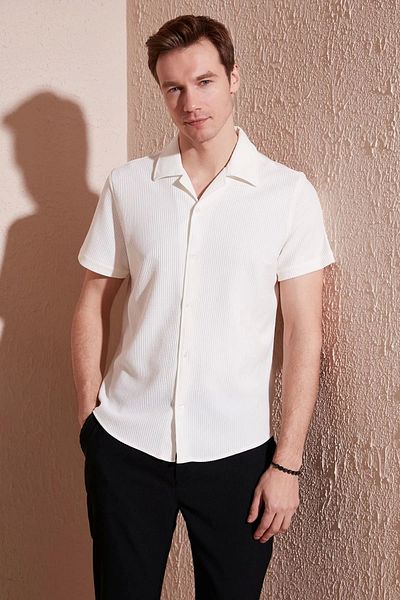 Store Wide Collar Short Sleeve Men's Summer Shirt