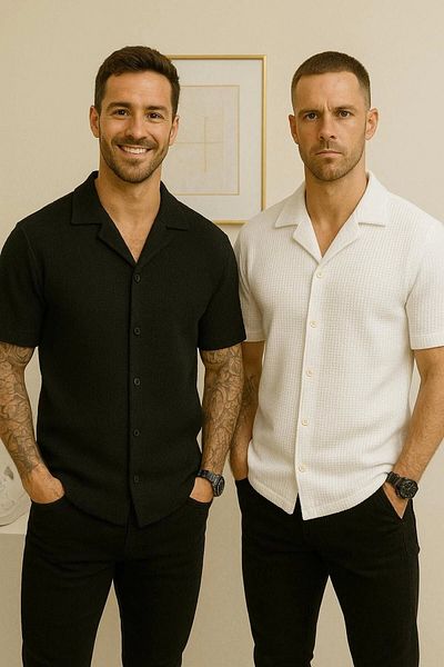 LC Waikiki Lc W 2-Pack Advantage Package Short Sleeve Summer Quality Waffle Fabric Men's Shirt New Model - Ironing-Free