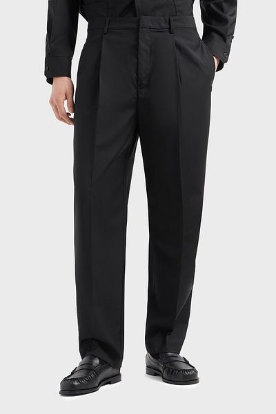 Emporio Armani Lightweight Wool Regular Fit Normal Waist Straight Leg Pants Men Pants Em001211 Af13821 Uc