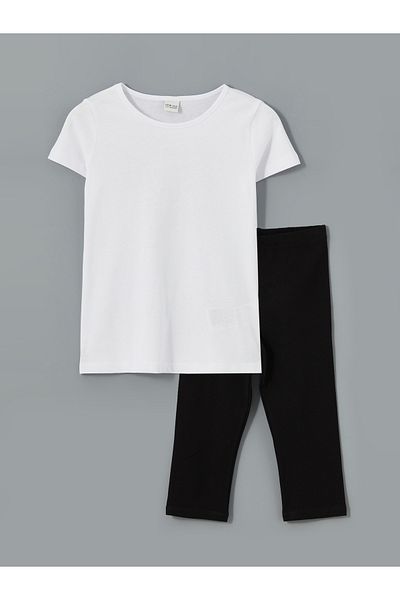 LC Waikiki Crew Neck Girls T-Shirts and Leggings