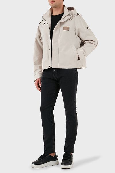 Emporio Armani With Logo Regular Fit Portable Strap Detachable Hooded Coat Men's Coat Em00127