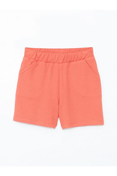 LC Waikiki Elastic Waist Textured Girl's Shorts