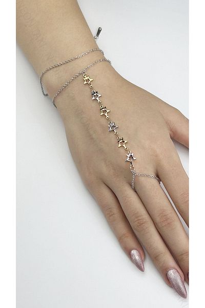 Neon Takı by Atalay Sensitivity Tag and Star, Stainless Steel Shahmeran 15, Gold-Silver Color