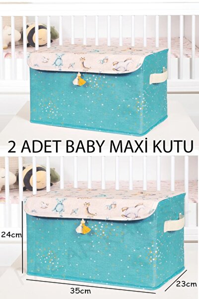 AboutThePerfect Mavi 2'li Çok Amaçlı Kapaklı Kutu Düzenleyici Seti