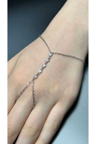 Neon Takı by Atalay Sensitivity Tag and Zircon Stone, Heart Sahmeran 18, Silver Color