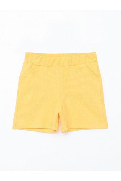 LC Waikiki Elastic Waist Textured Girl's Shorts