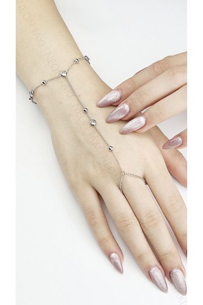 Neon Takı by Atalay Sensitivity Tag and Zircon Stone, Round, Topcuklu, Stainless Steel Shahmeran 14, Silver Color