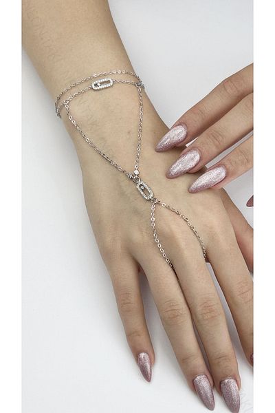 Neon Takı by Atalay Sensitivity Tag and Zircon Stone, Steel Shahmeran 11, Silver Color