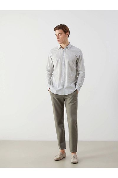 Store New Season Slim Fit Long Sleeve Striped Poplin Men's Shirt - S5Bq22Z8