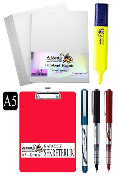 Artlantis قلم سيكرتاري A5 بدون غطاء 3 ألوان A5 ورق تصوير أبيض 50 قطعة قلم تحد...
