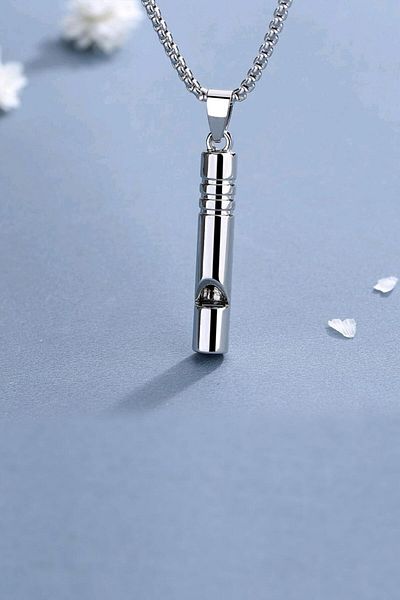 Clariss Emergency Whistle 316L Steel Does Not Tarnish High Decibel Necklace Unisex
