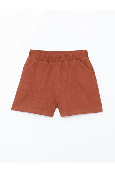 LC Waikiki Elastic Waist Textured Girl's Shorts