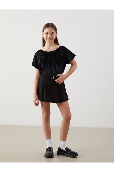 LC Waikiki Girl's Shorts Skirt with Elastic Waist