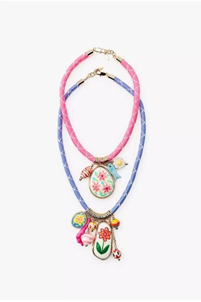 Jerie Kordon ve Charm Detaylı 2'li Kolye