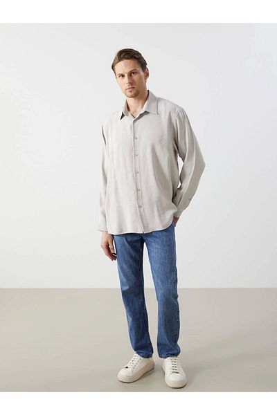 Store Vision Comfortable Fit Long Sleeve Gabardine Men's Shirt