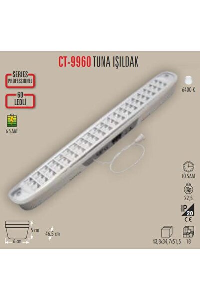 Cata CT-9960 Tuna 60 Ledli Şarjlı Işıldak Beyaz Işık 6400K