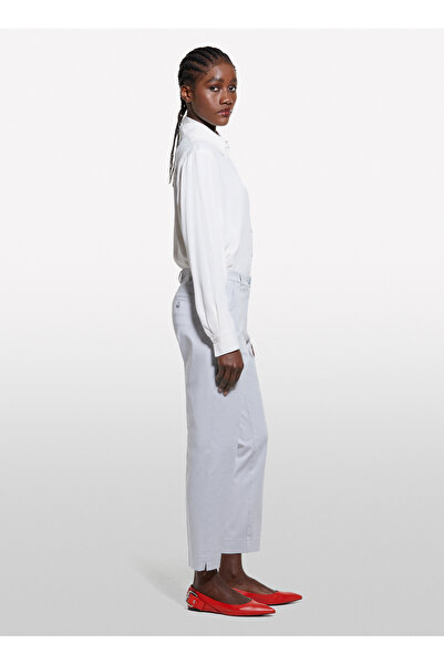 Sisley Loose Cut Classic Collar Beige Women's Shirt 5Idtlq08R