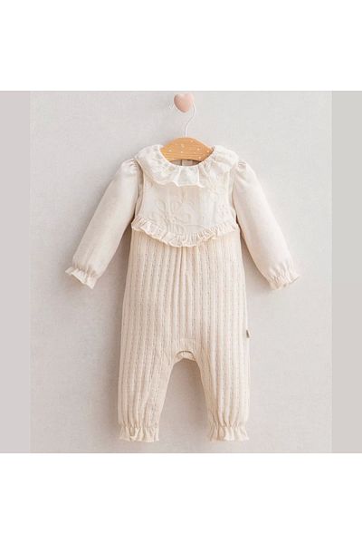 Haye Collection Baby Soft Flower Salopet Ecru