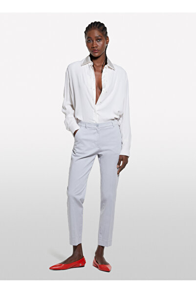 Sisley Loose Cut Classic Collar Beige Women's Shirt 5Idtlq08R