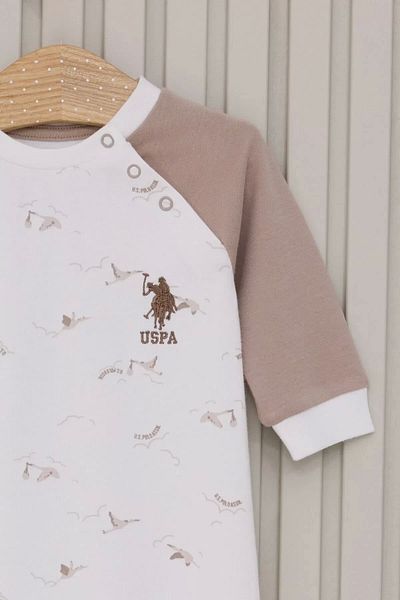 Haye Collection Baby Boy Long Sleeve Bodysuit Cream