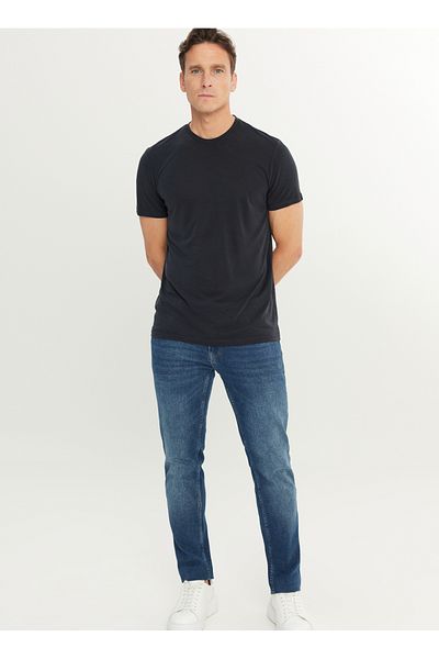 ALTINYILDIZ CLASSICS Ανδρικό μπλουζάκι Six Star Classics Crew Neck Plain Anthracite ACE091252301_ATR